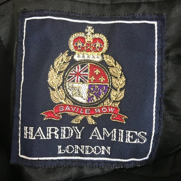 Harry Amies London Savile Row VTG Black Plaid Suit Size 42 Notch Collar 2 Button - Picture 9 of 11